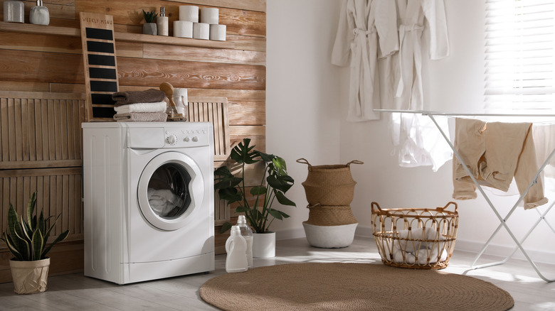 Beige laundry room