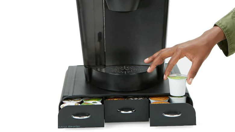 Hand opening coffee pod drawer