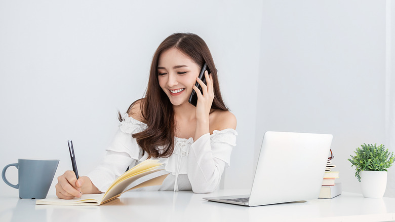 Woman in home office