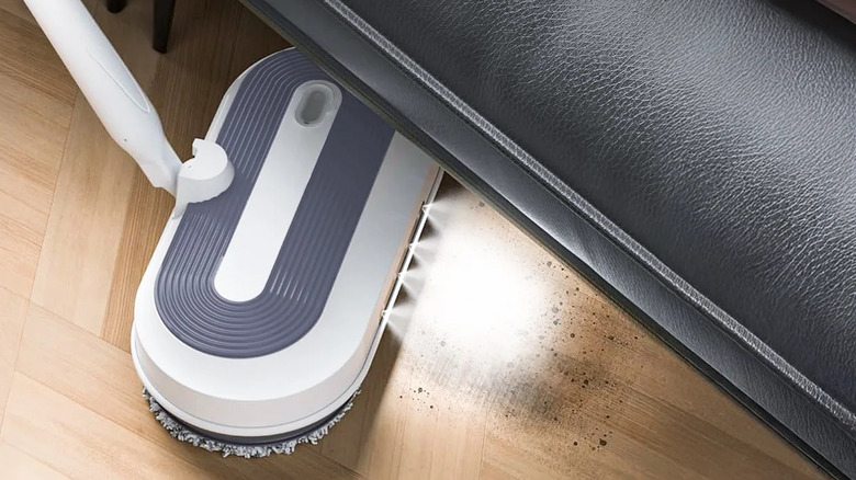 Kailwokk Cordless Spin Mop with its LED headlights on