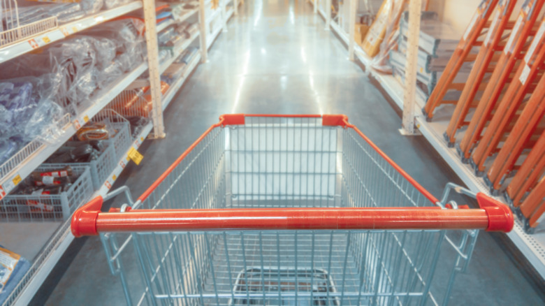 shopping cart in hardware store