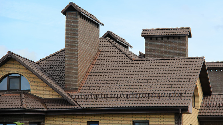 old style house brown roof