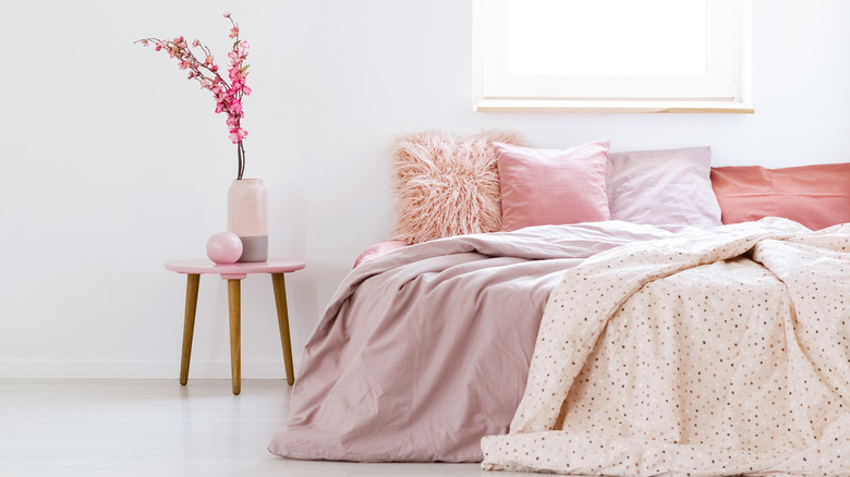 Pastel pink bedding