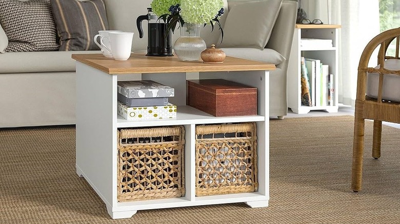 An IKEA SKRUVBY Coffee Table in a living room