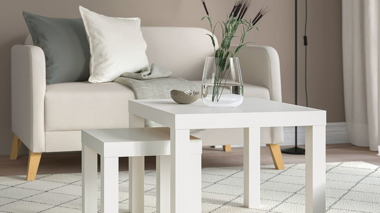 Two IKEA LACK nesting tables in a living room