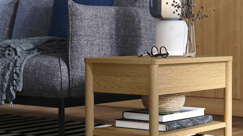 An IKEA TONSTAD side table in a lving room