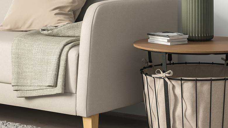 An IKEA ÄNGESBYN Storage Table by a couch