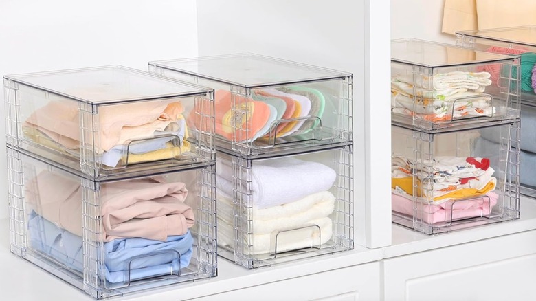 Vtopmart 4 Pack Large Stackable Storage Drawers