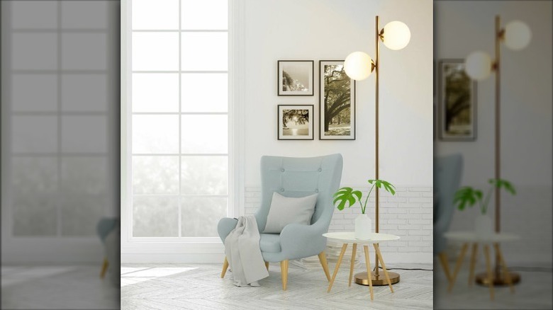 gold sphere floor lamp 