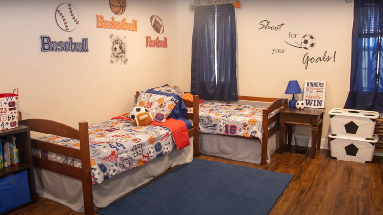 baseball themed sports room