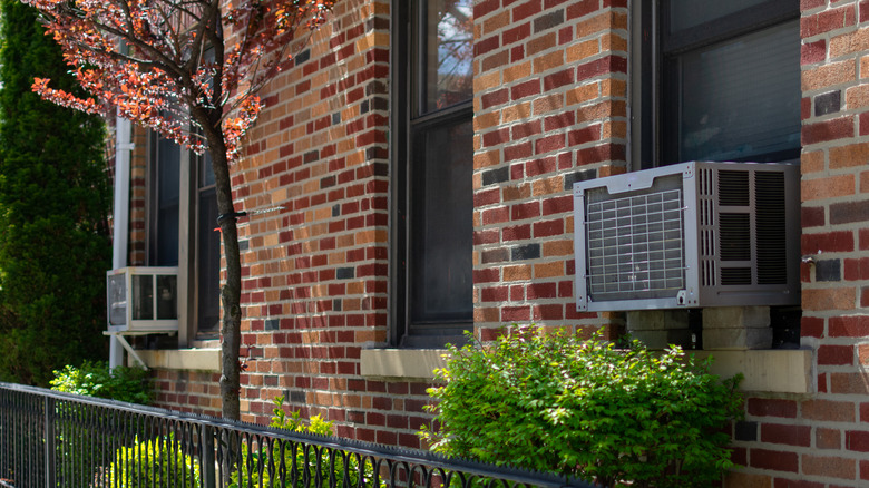 Window air conditioner on home