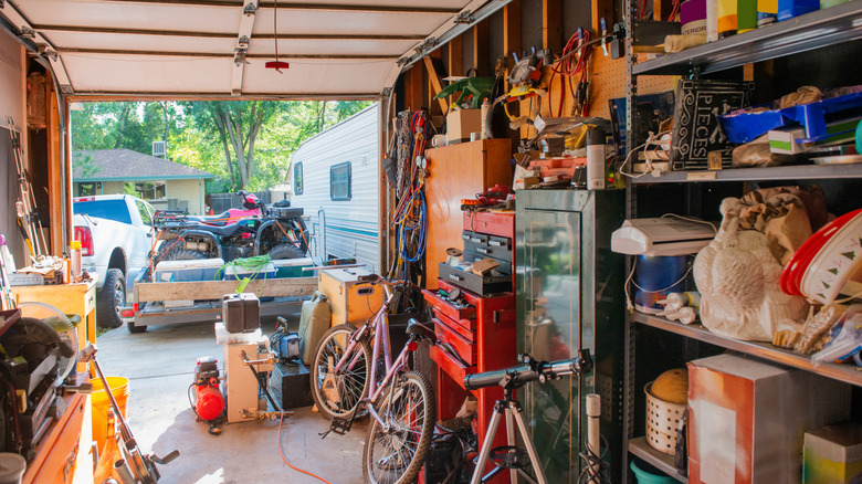 Cluttered garage