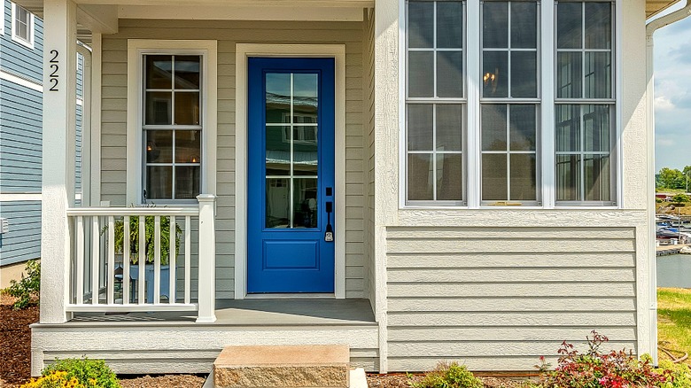 Small porch and blue door