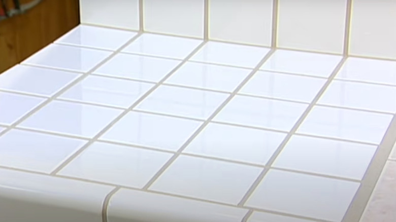 Finished ceramic tile countertop