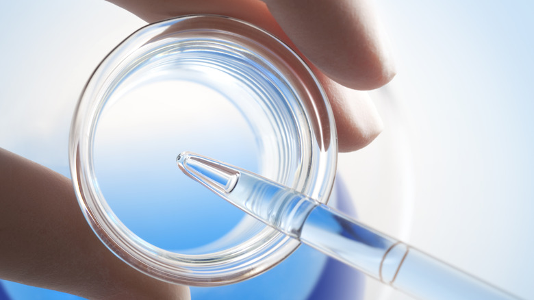 Testing water in vial