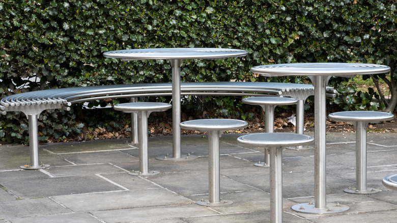 outdoor chrome furniture set