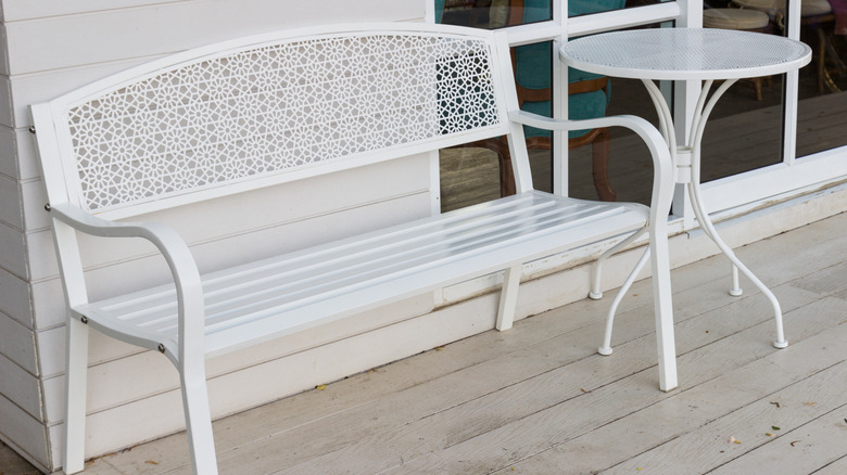 powder-coated table and bench