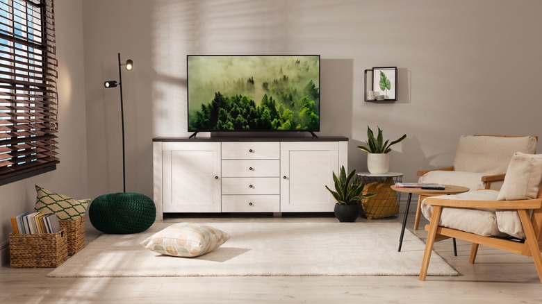entertainment center with tv