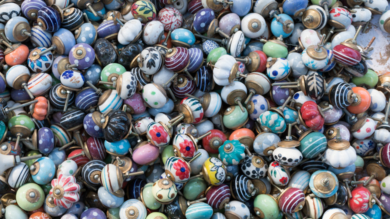 colorful ceramic knobs
