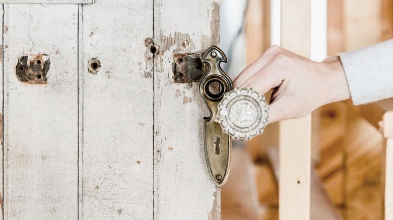 Vintage crystal doorknob