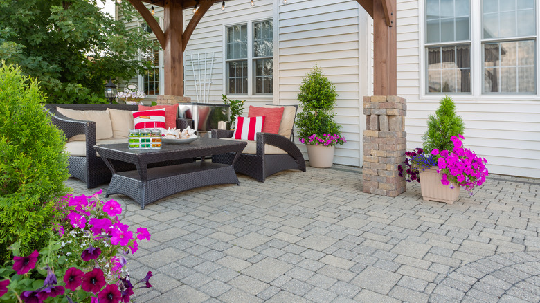 Inviting patio made with pavers