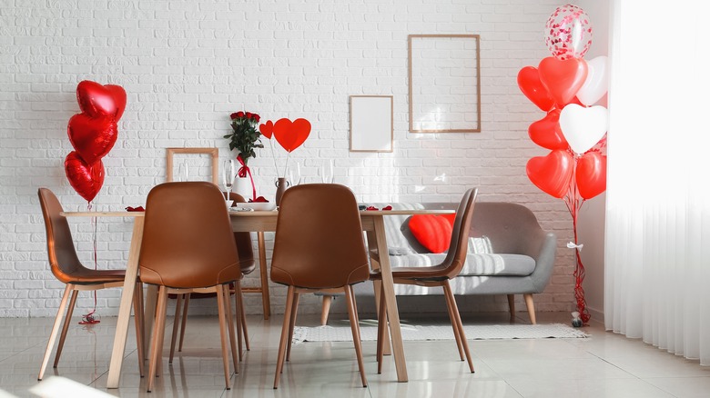 valentine's day decor in apartment 