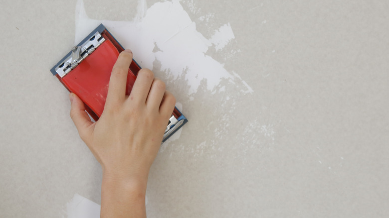Sanding drywall mud