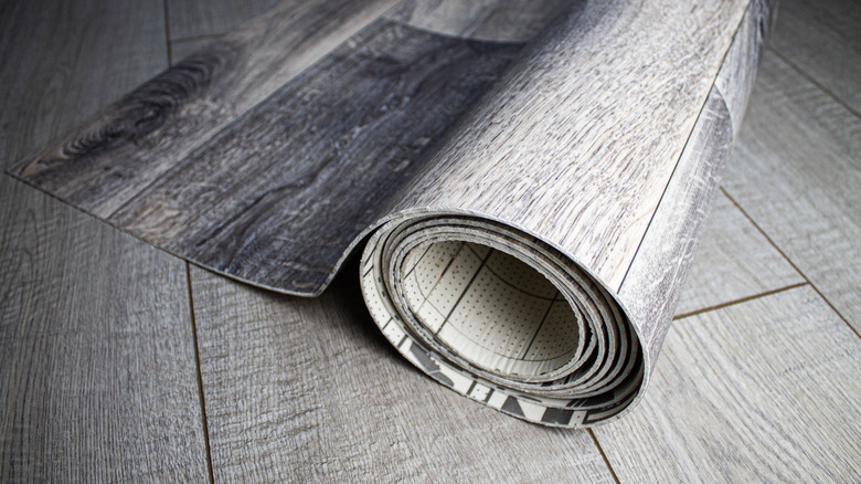 Roll of vinyl flooring