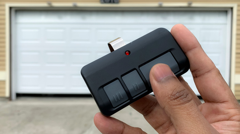 Garage door opener in hand