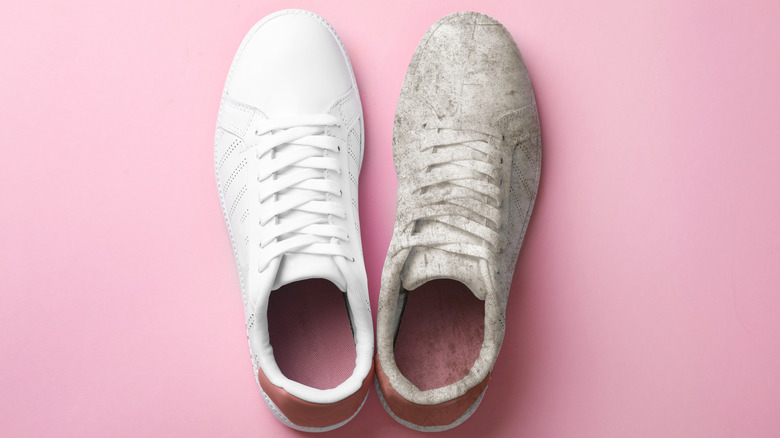 before and after white shoes