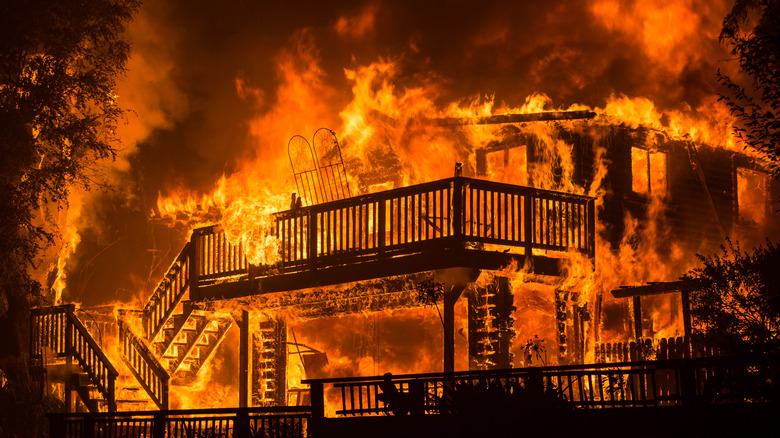 Wildfire destroys house