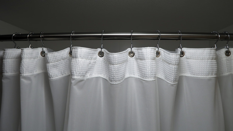 curved shower rod and curtain