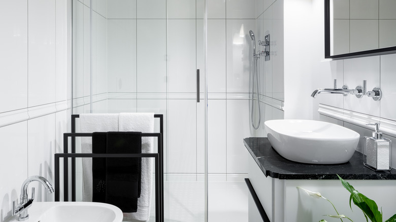 small bathroom with glass shower