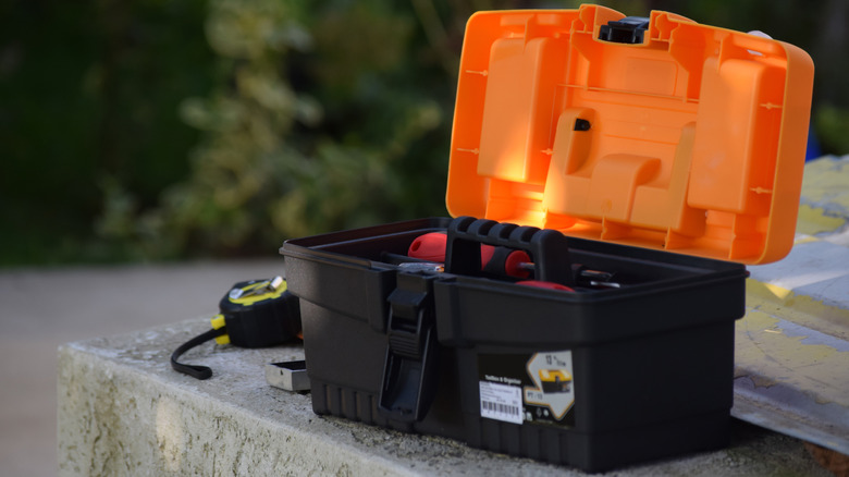 A toolbox sitting outside