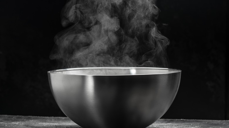 bowl of hot water