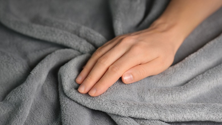 Gray fleece blanket