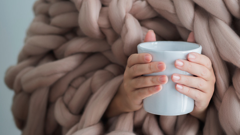 Brown knitted blanket