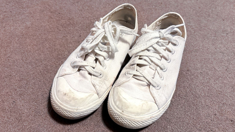 Dirty white canvas shoes