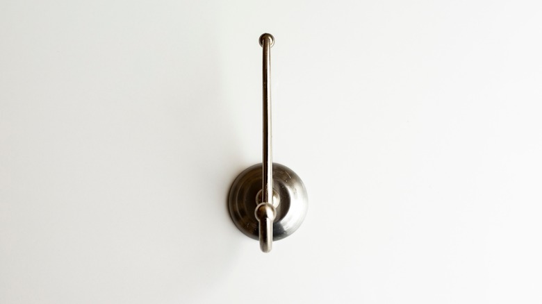Coat hook on wall