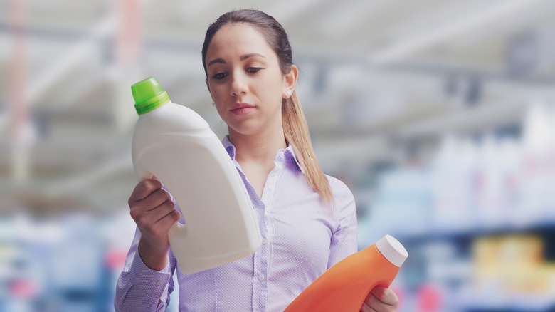 woman looking at products