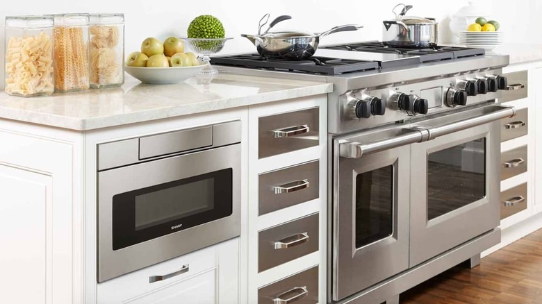 drawer microwave in modern kitchen