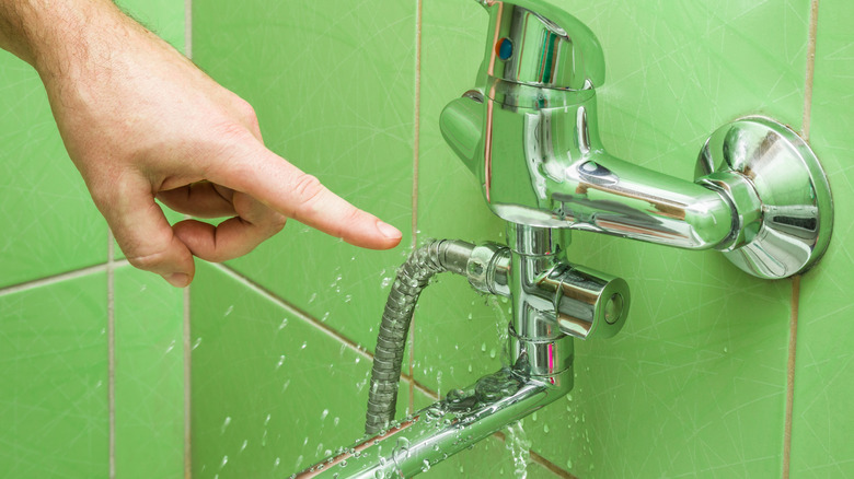 leaking tap in bathroom