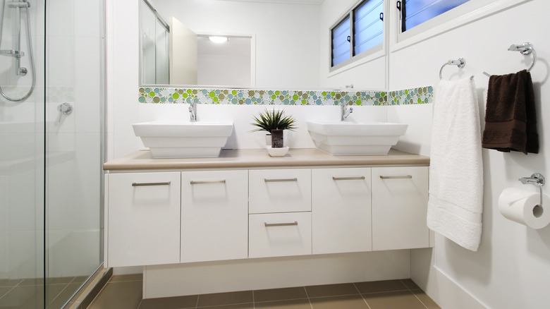 white bathroom vanity