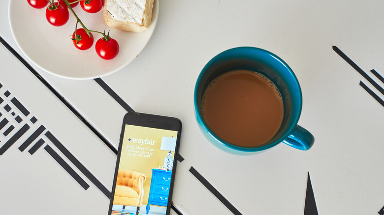 Wayfair app on phone