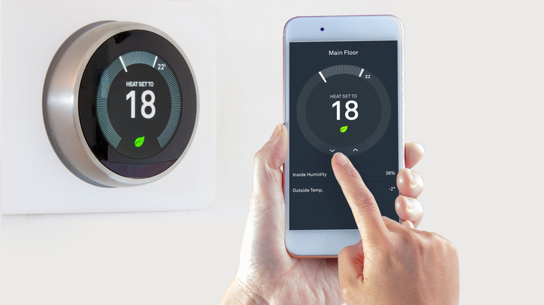 adjusting thermostat with phone