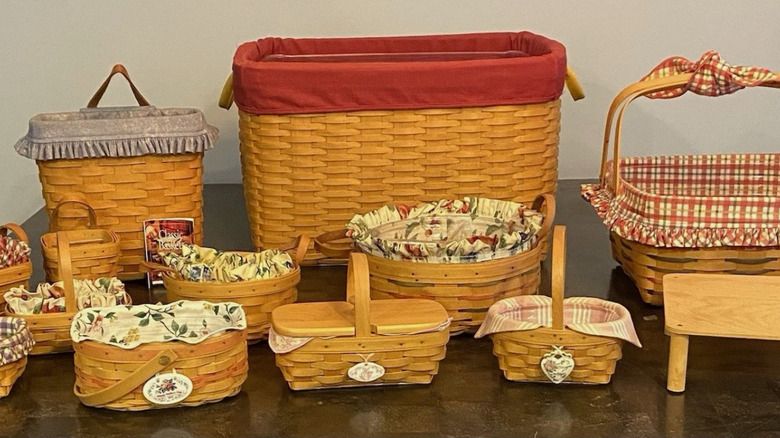 Collection of 1990s Longaberger wicker baskets
