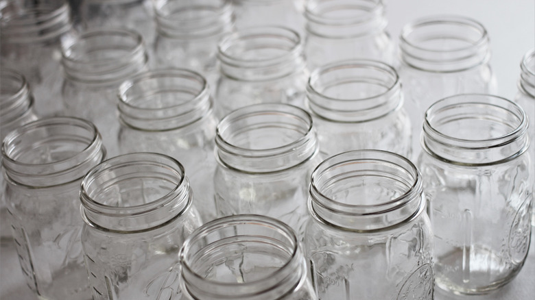 Dozens of empty mason jars