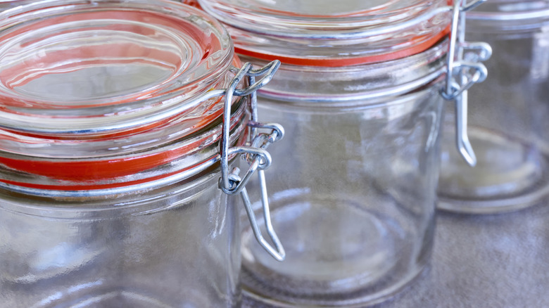 Glass jars with lids