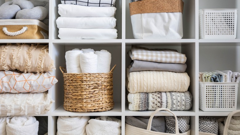 linens in closet