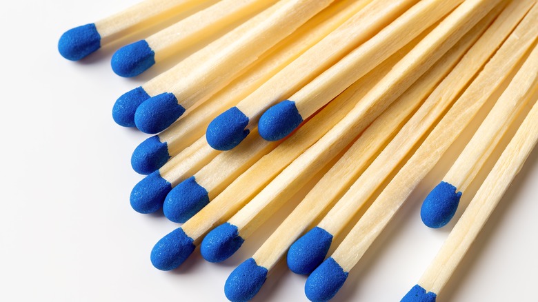 matchsticks on white background